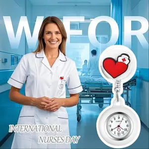 Telescopic nurse brooch decorative watch, doctor appreciation gift clip style watch gift