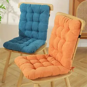 Thick flannel seat cushion with back support, soft for all seasons. Solid color, ideal for home, office and study. Relieves back pain from long sitting. 40×80cm foldable, easy to store for living room, bedroom, study, dining room and balcony.