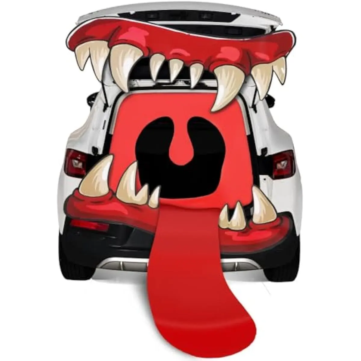 Halloween Trunk Or Treat Car Decorations Kit, Big Mouth Monster Stickers Decor, for Haunted House Outdoor Indoor Archway Garage SUV Lawn