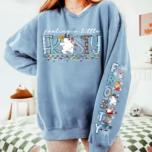 Retro Frosty Snowman Sweatshirt, 90s Christmas Hoodie, Cute Christmas Shirt, Snowman Sweater