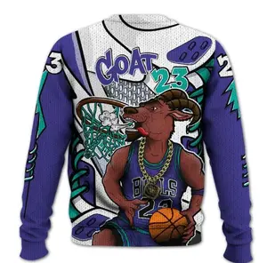 Sweater To Match Retro Grape 5s - Number 23 Style 5s Graphic