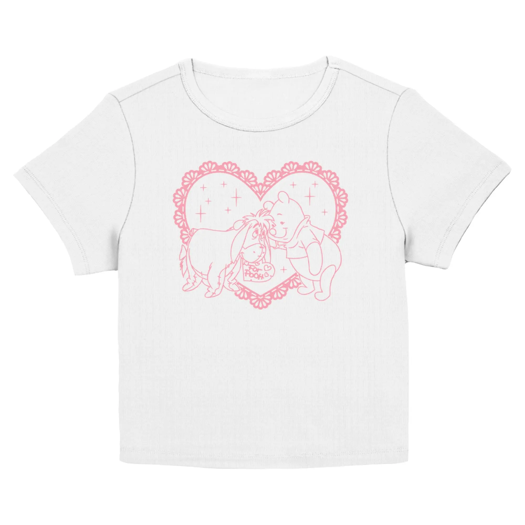 Juniors Womens Winnie the Pooh Eeyore Heart and Love Friend T Shirt