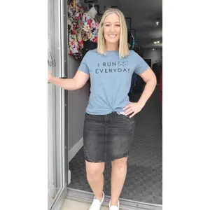 Reg/Plus High Waist Magic Distressed Black Skirt