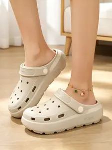 Waterproof Anti-Slip Thick Sole Sandals, Soft Lightweight Eva Slippers, Breathable Two-Hole Shoes, Indoor Outdoor Beach Garden Footwear