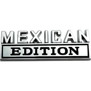 Metal Mexican Edition Emblem for Car, 3D Car Letters Metal Material Sticker, Auto Side Fender Rear Bumper Badge Decoration Decals, Vehicle Exterior Accessories for SUV Truck