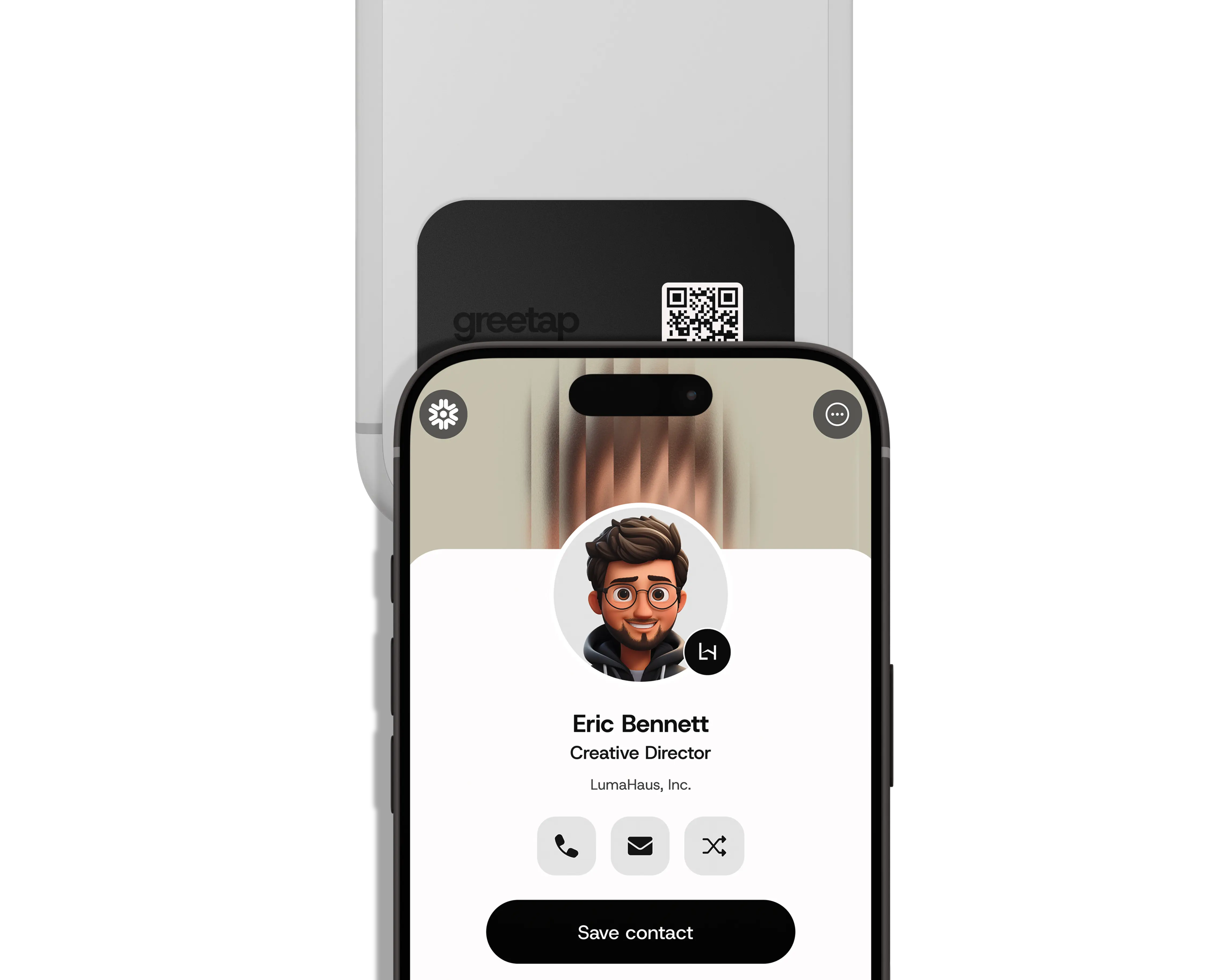 Greetap Lite Tap-to-Share Digital Business Card – Smart Contact Sharing Card with NFC & QR Code, No App Required, Reusable Networking Card for iPhone & Android