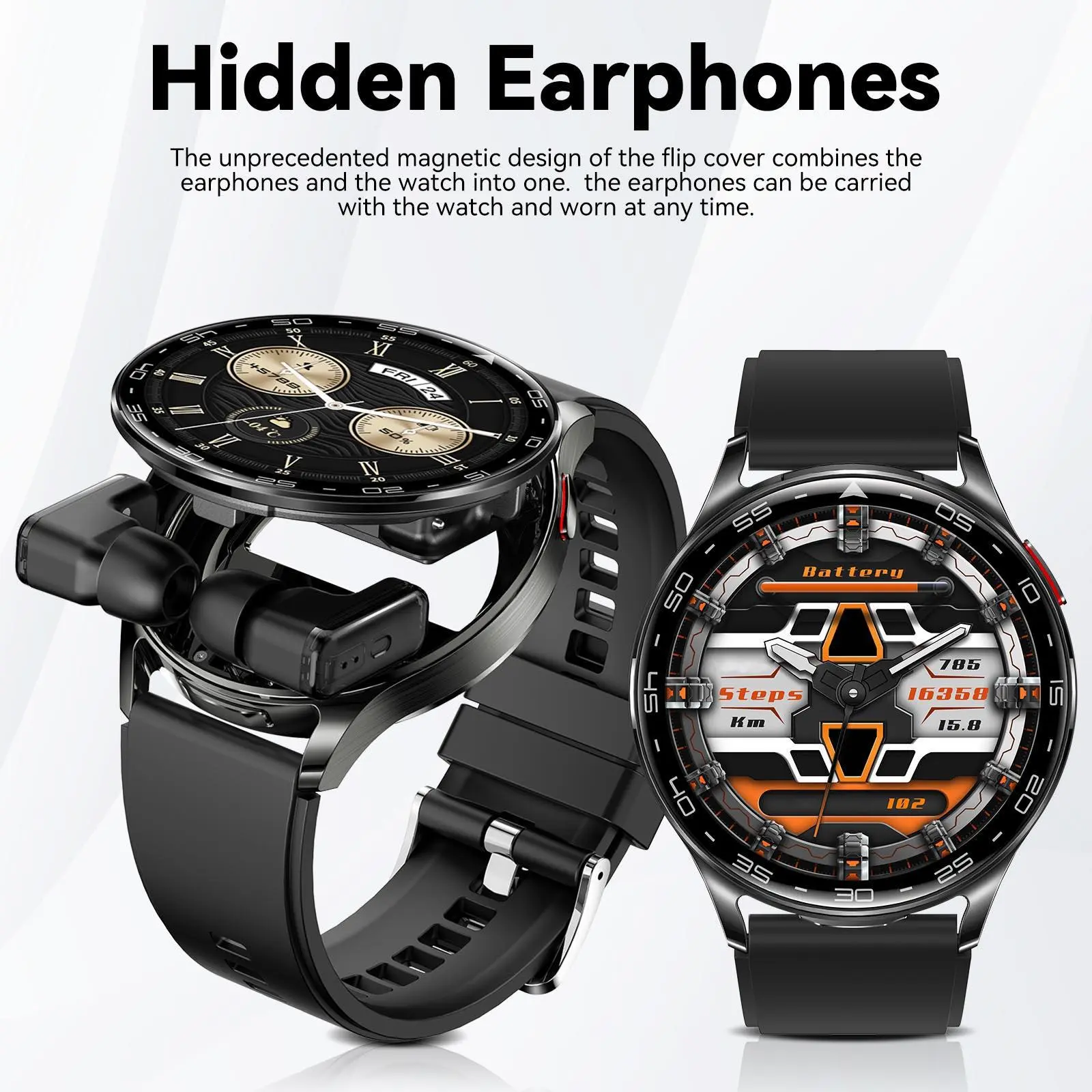 JELLOO Smart Watch with Earbuds, Multifunctional Smartwatch, 1.39