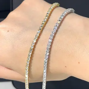 3mm VVS1 D Color Moissanite Reverse Setting Tennis Bracelet – 925 Sterling Silver