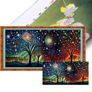 Full Embroidery cotton Thread 11CT Starry Night Cross Stitch Kit 100x45cm