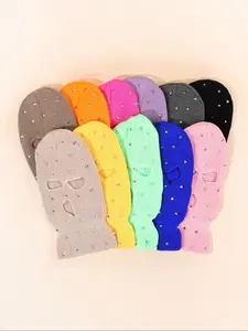 Retro Nail Knitted Balaclava, Ultra Soft Warm Yarn, Winter Cold and Wind Protection, Retro Punk Streetwear Avant Garde Style Headwear