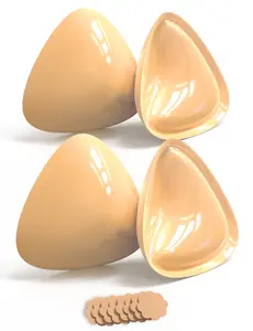 ENBAB Sticky Push Up Bra Inserts 2 Pairs-Double Sided Sticky Waterproof Bra Pads for Volume-Bathing Suit Bikini Inserts Womenswear Lvory(2Pairs) Fit Comfort