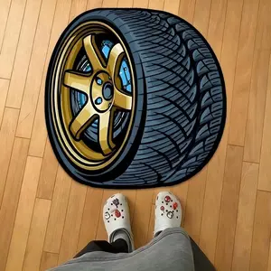 Thick Faux Wool Car Cartoon Rug, Bedside Mat, Room Decoration, Bathroom Accessories, Y2K Style Room Decor, 1 Piece