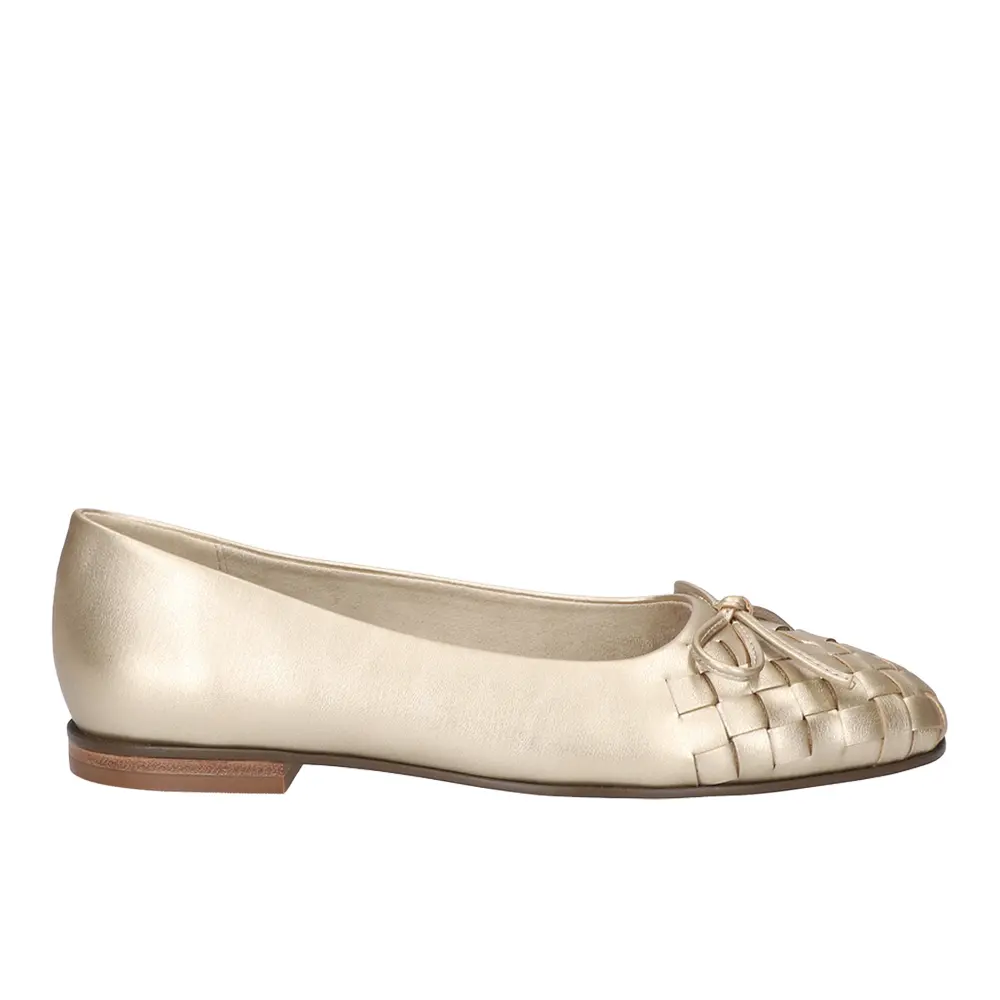 Bella Vita Womens Francie Metallic Ballet Flats Casual - Gold