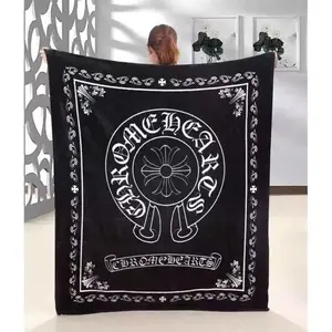 Black Vintage Style Throw Blanket Soft Flannel Fleece Bedding Retro Gothic Decor Warm Cozy Couch Sofa Cover College Dorm Room Essentials Lightweight Summer Nap Wrap Dark