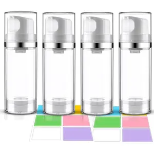 PrimPick No air pump can, pump bottle, dispenser, empty moisturizer, no air pump bottle, cosmetics, pump container, travel pump bottle, toiletries, shampoo, toner and cream, transparent