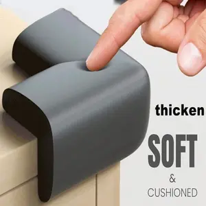 4 Piece Soft Safety Corner Protectors, Furniture Table Wall Edge Guards, Anti-Collision Shock Absorption, Easy Installation Durable Safe Solution