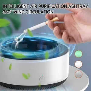Smart Electric Ashtray Air Purifier with Technology Sensing, Fully Automatic Smoke Extractor for Home/Indoor Use, Powered by 2 AA batteries (not included), Air Revitalizer
