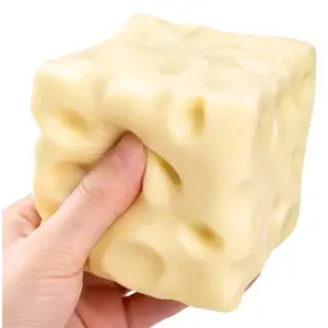 Memorial Day Moldable Squishy Cheese Block, Giant Yellow Fidget Toy with Slow Rebound, ASMR Stress Ball with Squeeze Feature for Play & Relaxation