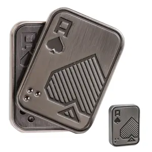 Magnetic Slide Poker-Style Metal Fidget Toy, Manually Rotatable Push Card for Stress Relief, 12+ Office Tabletop Decompression EDC Item for Adults, Ideal for Fidget Toys Enthusiasts