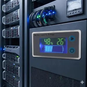 Programmable Battery Capacity Monitor 10-100V, Voltage Temperature Meter, LCD Percentage Indicator for 12V 24V 36V 48V Lithium Batteries, Accurate Health Status & Real-Time Charge Display, Smart Battery Tester for EV Solar Power Systems