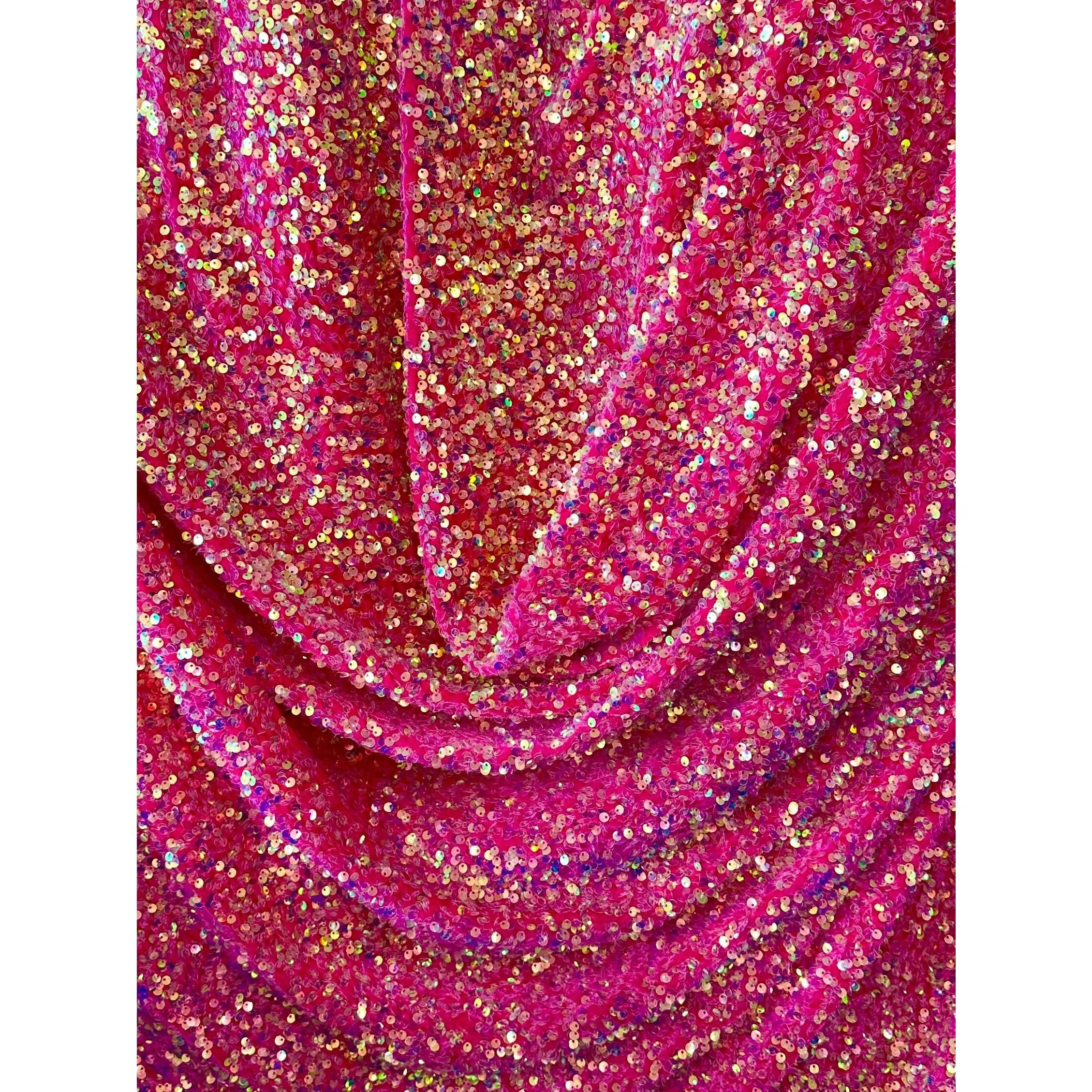 Hot Pink Sequin On Velvet Hot Pink Sequin On Velvet