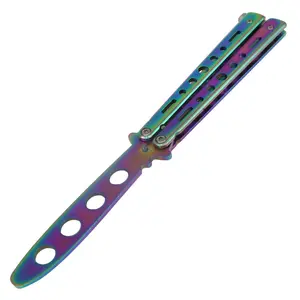 Defender 8.75" Rainbow Folding Practice Knife Trainer Training Tools