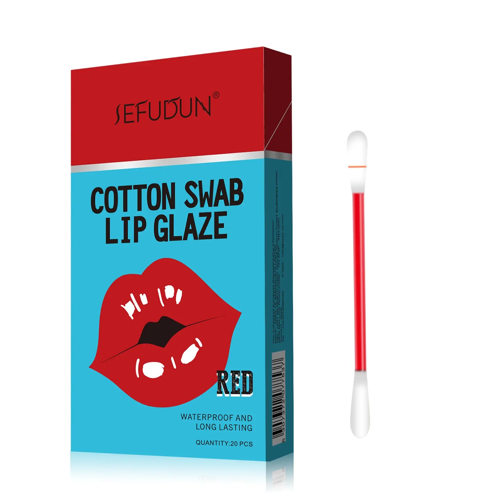 Sefudun Cotton Swab Lip Gloss Set, 20 Pcs Disposable Waterproof Lipstick, Multiple Colors, Portable Quick Touch-Up, Perfect Gift Lip Products Makeup