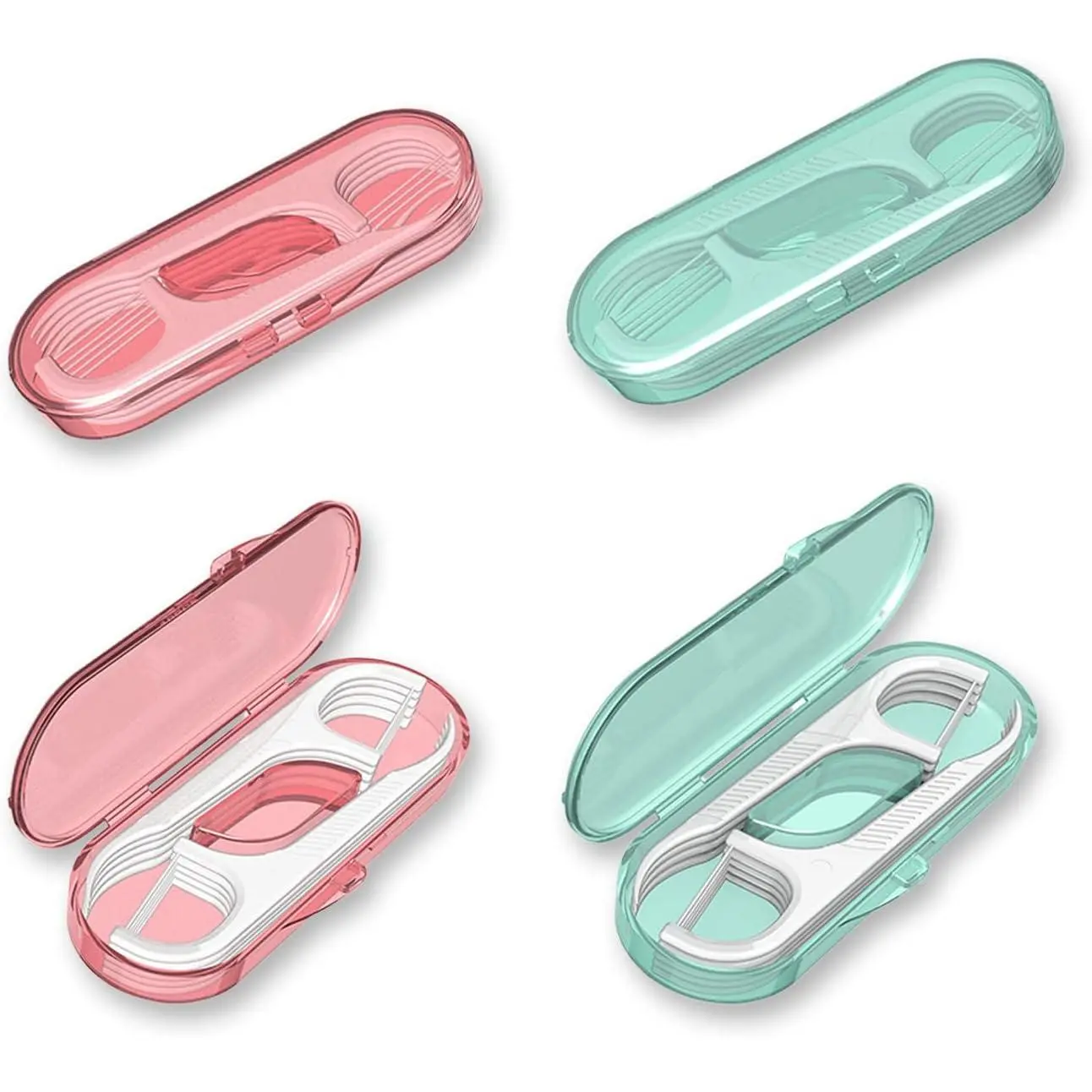 Dental Floss Picks - Travel Floss with Toothpicks - Professional Threader Flossers with 4 Storage Cases - Ideal for Family Hotel and High-Toughness Travel (40Pcs)