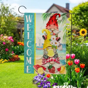 Dwarf Outdoor Garden Flags, Welcome Seasonal Garden Flags 12x18 Inches - Double-Sided Print - Decorative Flags for Yard, Garden, Planters - Fun Outdoor Mini Garden Flags - Christmas and Spring Flags - Festive Garden Flags for All Seasons
