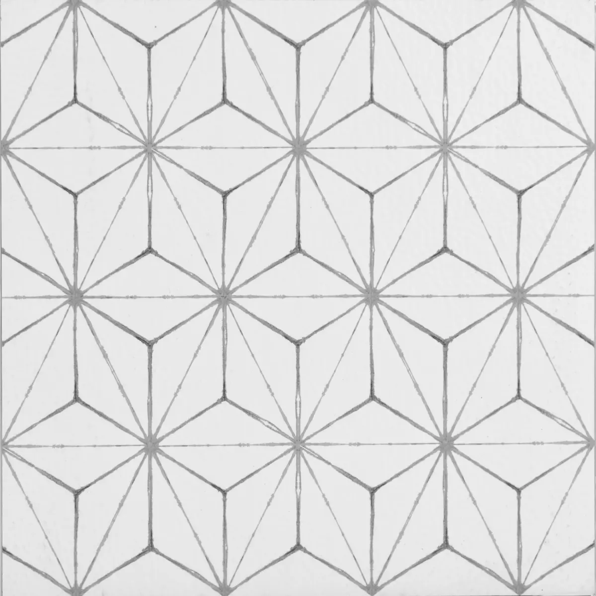 FloorPops FP2481 Kikko Virgin Vinyl Peel & Stick Floor Tiles - Gray & White Geometric, 12x12 in, No Grout Needed, Water Resistant, Easy Installation, Modern, 10 Pieces, 5.75 lbs, Home Improvement Building Supply