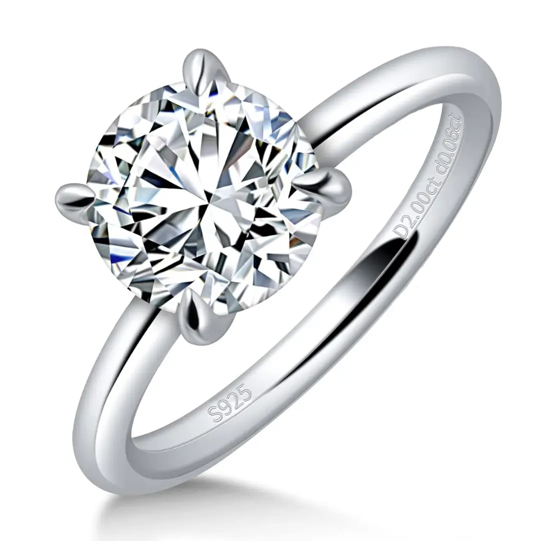 Super Flash Moissanite Wedding Ring Women GRA Certificate 1-3ct Laboratory Diamond Rings Jewelry 18K Gold Plated S925 Silver