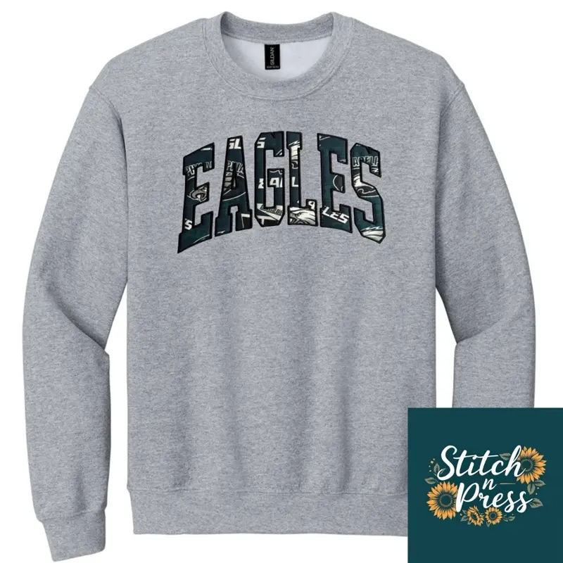 Embroidered Eagles Sweatshirt, Eagles appliqué