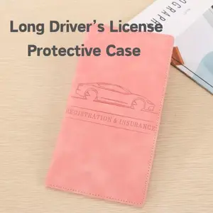 Car Insurance Document Holder with Long Leather Design, Multi-Functional Driving License and Registration Organizer Case, Essential Auto Accessories