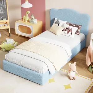 Upholstered Full/Twin Size Bed Frame for Kids with 2 Drawers, Velvet Full/Twin Bed for Girls, Boys, Sturdy Platform Bed, No Box Spring Needed, Noise Free