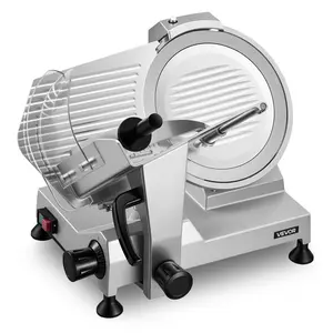 【Father's Day】VEVOR Commercial Meat Slicer, 400W Electric Cutter, Removable 12" Carbon Steel Blade and Food Tray, 0-0.59" Adjustable Thickness Food Slicer Machine, for Frozen Meat, Ham, Baguett, Steak, ETL Approved