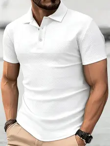 Men's Polo Shirt, Stylish Checkered Print and Colorblock Design, Suitable for Work and Leisure Wear, Comfortable, Fitted and Versatile Men's Clothing