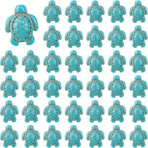 40/60/80pcs Synthetic Turquoise Marine Animal Blue Turtle Embellishment Beads for DIY Jewelry Making, Bracelet Necklace Earrings Key Chain Accessories