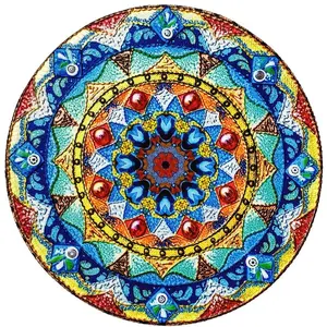 Pad, Round Mandala  Mat, Small Mousepad with Designs, Non-slip Rubber  Pad with Stitched Edge, Customized  Pad for Women Girls Office Dorm Computer Laptop, 7.9 x 7.9 Inch