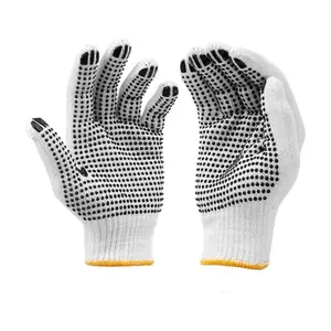 12Pairs Grip Safety Work Gloves Anti-slip Dots Bulk Gloves Moist Cotton Knit Gloves for Garage Warehouse Construction