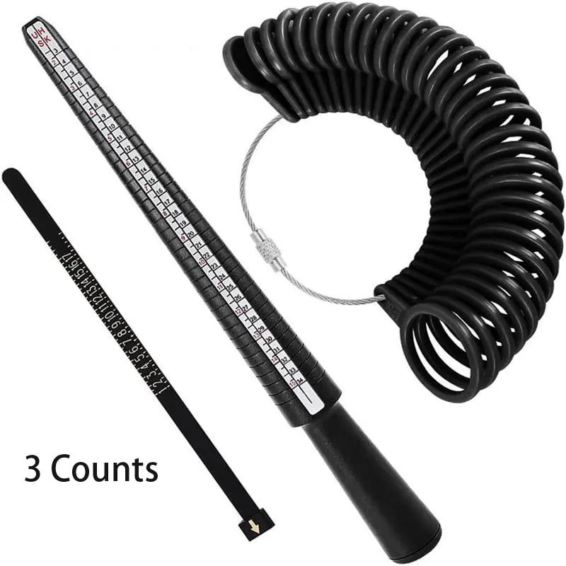Ring Sizer Measuring Tool Set, Plastic Ring Gauges with Finger Sizer Mandrel, Ring Gauge Finger Sizing Tools for Jewelry Making DIY