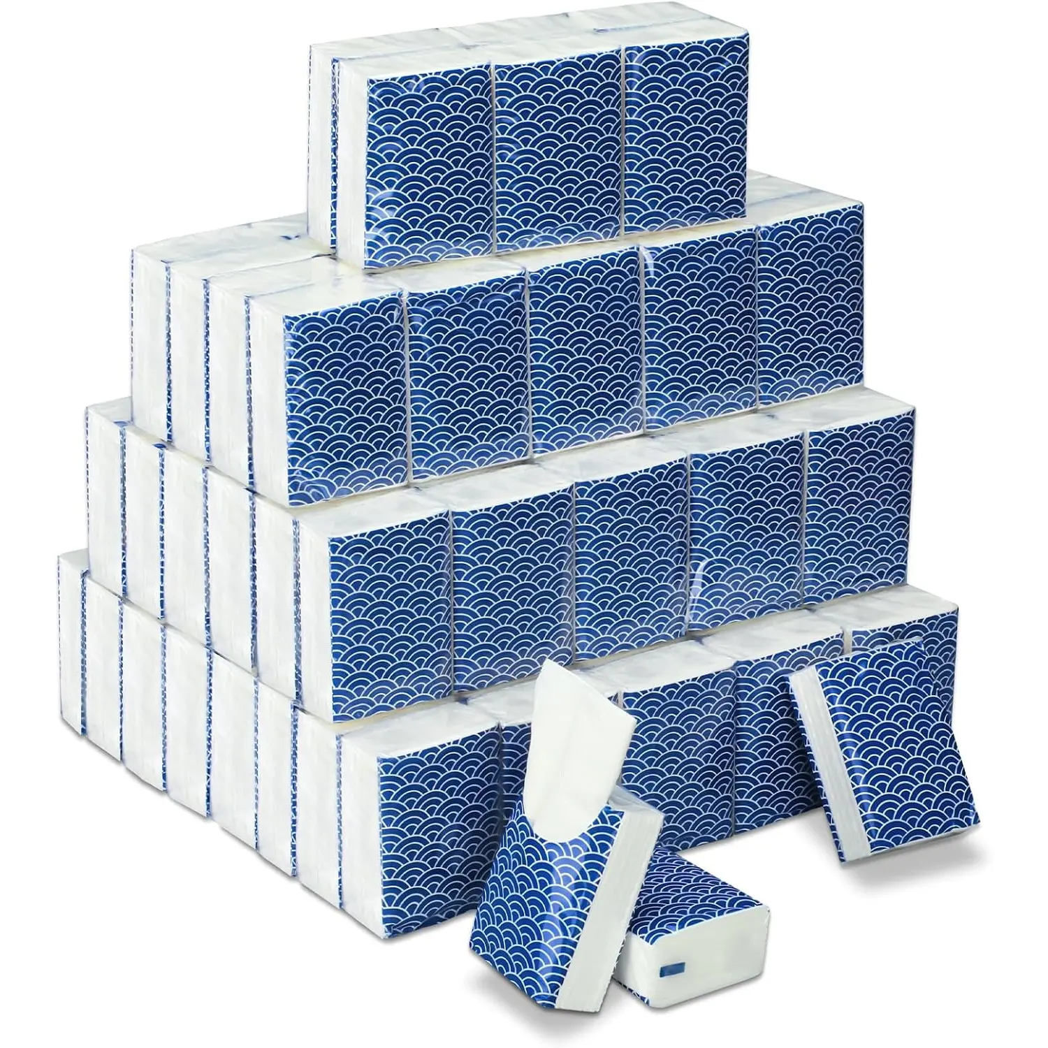 100 Pack Pocket Tissues Travel Packs Bulk 1000 Sheet Mini Tissues Bulk 3 Ply Small Travel Size Paper Individual Pocket Size for Classroom Weeding Party(Cool)