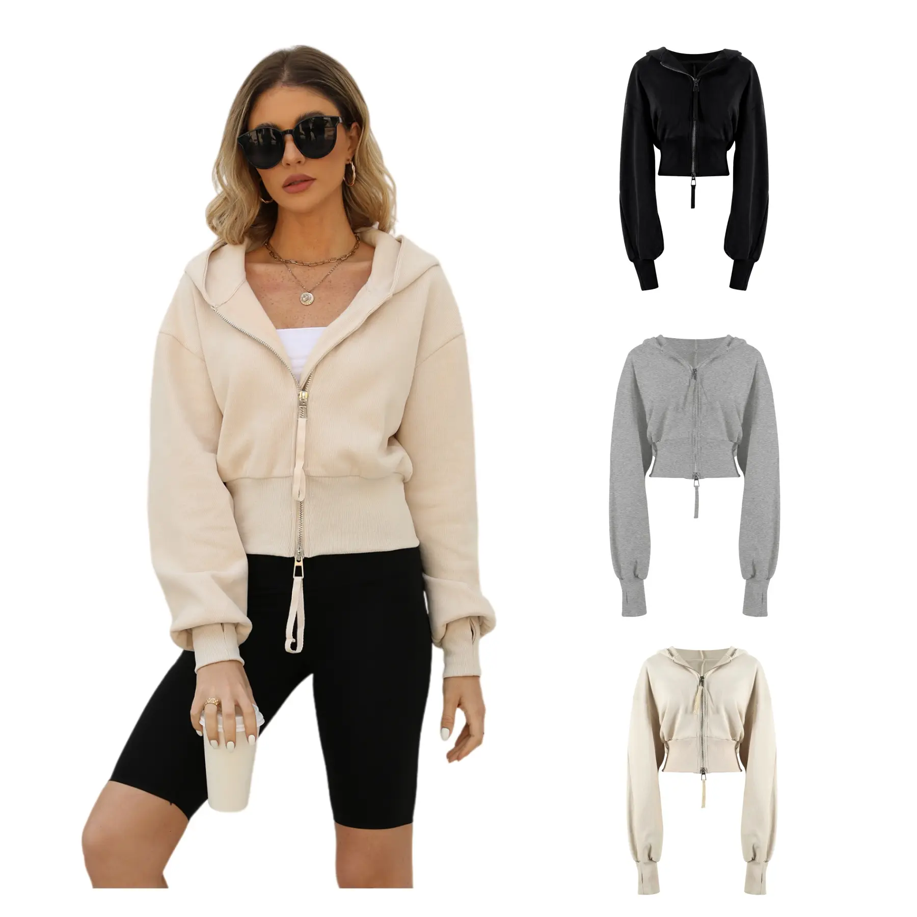 トップス CROPPED FULL ZIP HOODIE Amazon.com: ODODOS Women's Modal Soft Full-Zip Cropped Hoodies