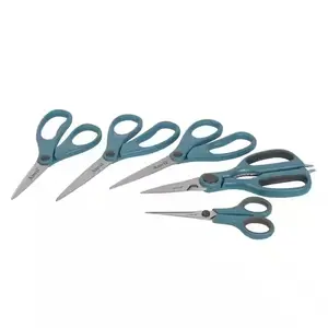 Straight Scissors 5-Piece Set - Precise & Clean Cuts for Paper Fabric & More - Versatile Home & Professional Use - Compact Design for Easy Storage