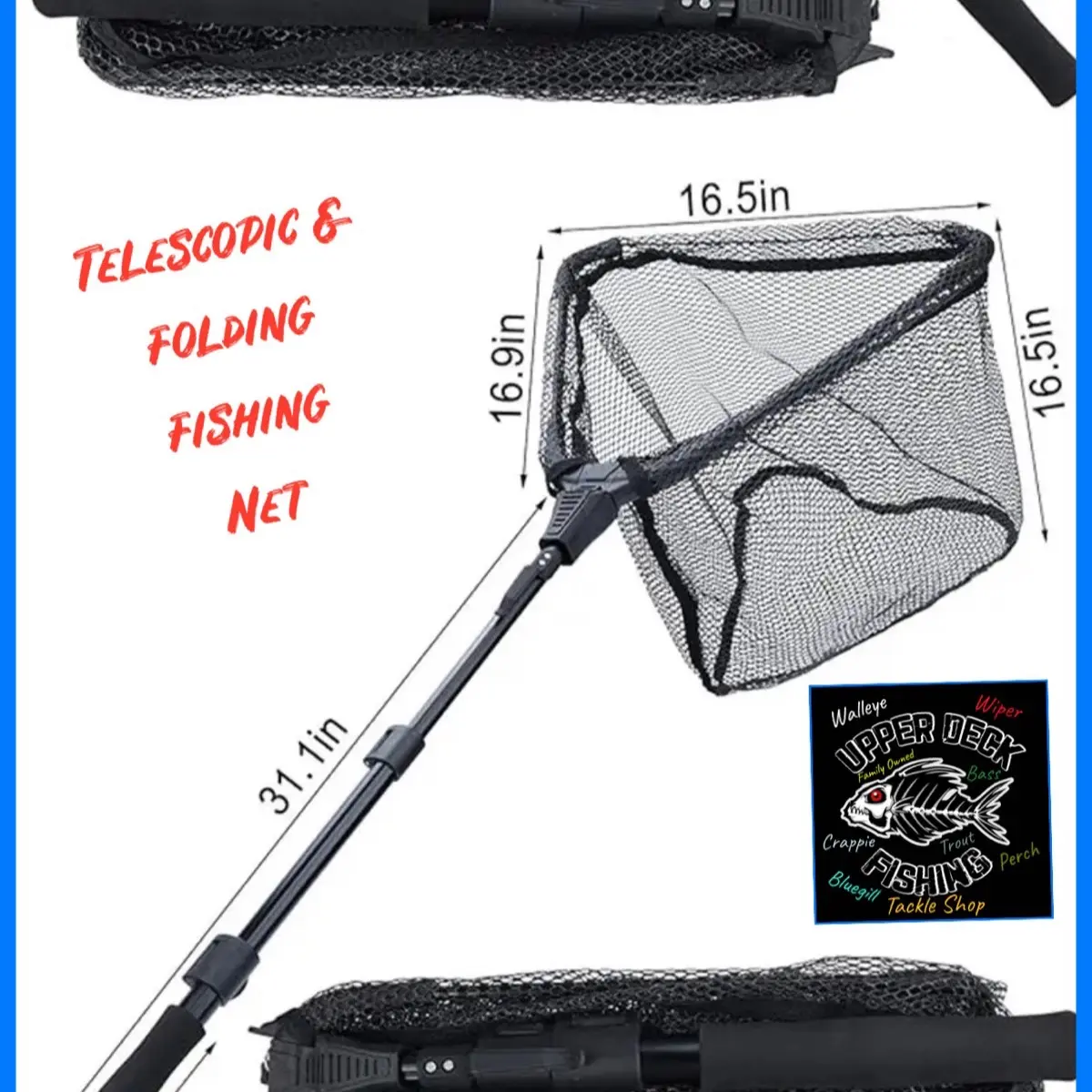Durable Telescopic and Folding Fishing Net