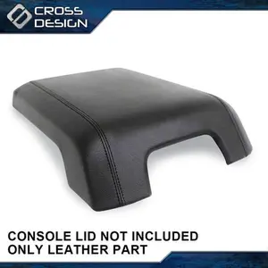 CROSSDESIGN Fit For 11-16 Ford F250 Super Duty Leather Center Console Lid Armrest Cover BLK