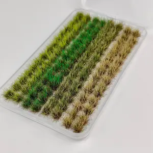 120pcs Mixed Color Static Grass Cluster Model, Train Landscape Building Sand Table Simulation Decorative Grass Bundle DIY Handmade Material Artificial Plant Plants