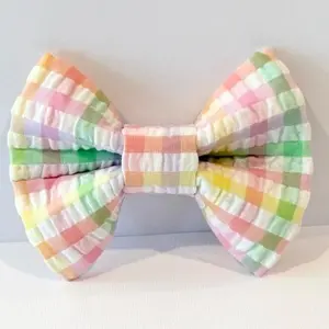HOPPY Seersucker-Handmade Puffy BowTie