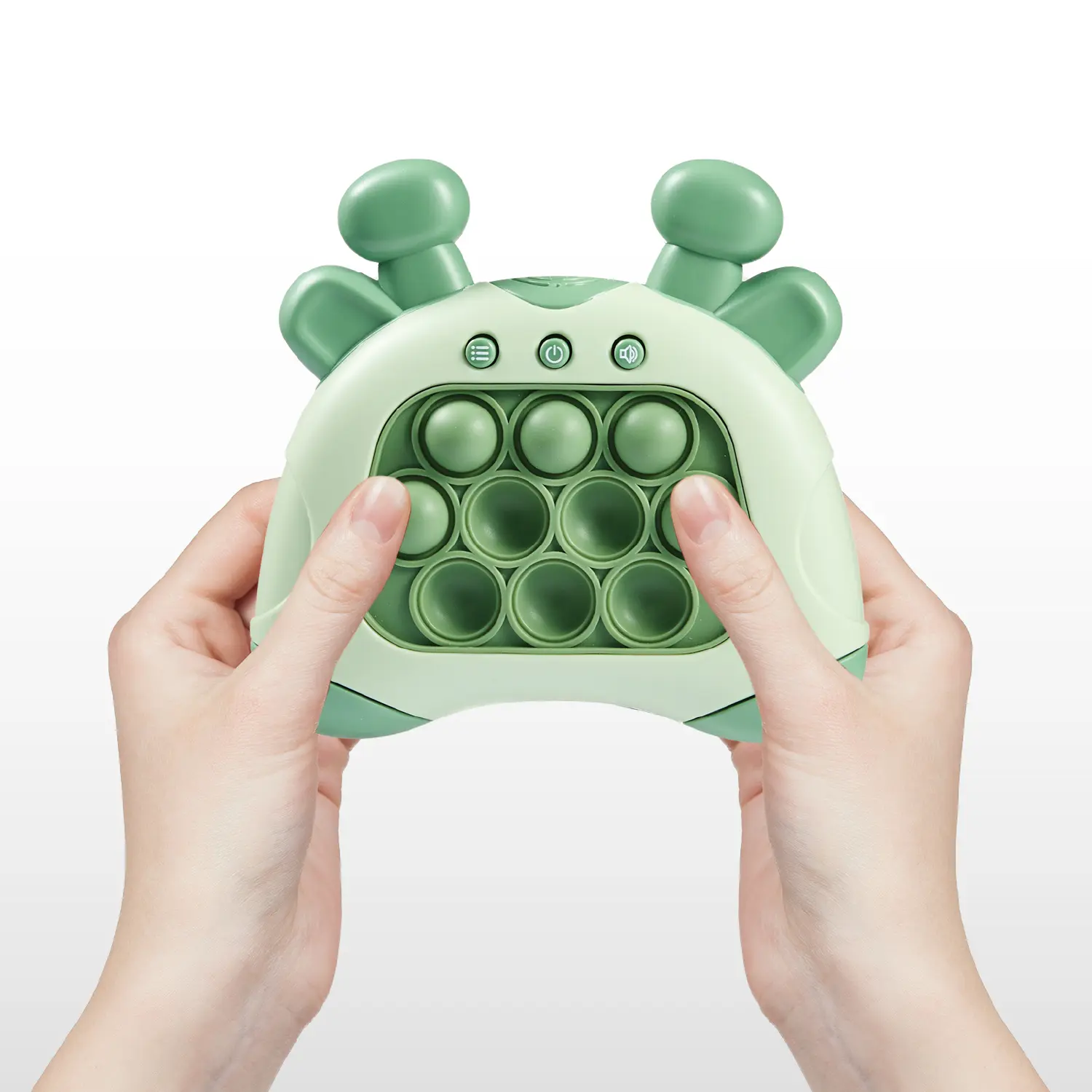 Trending Now Fast Push Fidget Toy - Rabbit Green Brown Pop Game, Stress Relief Sensory Toy for Kids & Adults