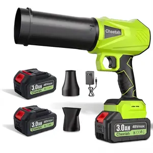 Wireless Leaf Blower with Two 6000mAh Batteries & Brushless Motor, High-Velocity Airflow for Drying Vehicles, Removing Debris and Snow