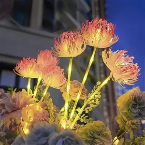 4 Pcs, Solar Garden Lights, Rolling Ball Flower Lights with Lighted Flowers and Stems, Upgraded Solar Panel, Suitable for Garden Decoration Outdoor Lights, Yard Decoration, Lawn, Holiday Decoration Lights